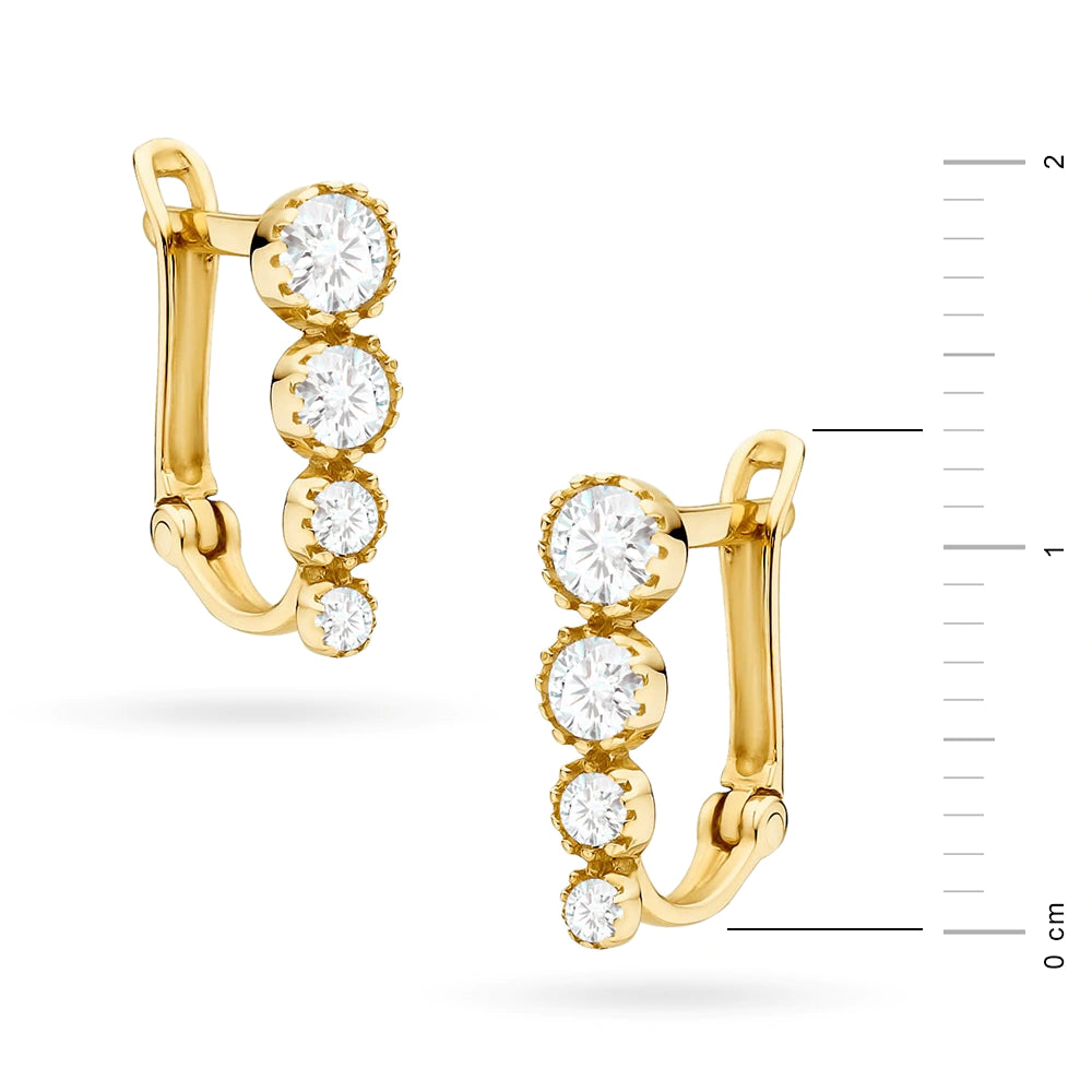 goldene englische Ohrhänger mit Zirkonia k1388 14k 585