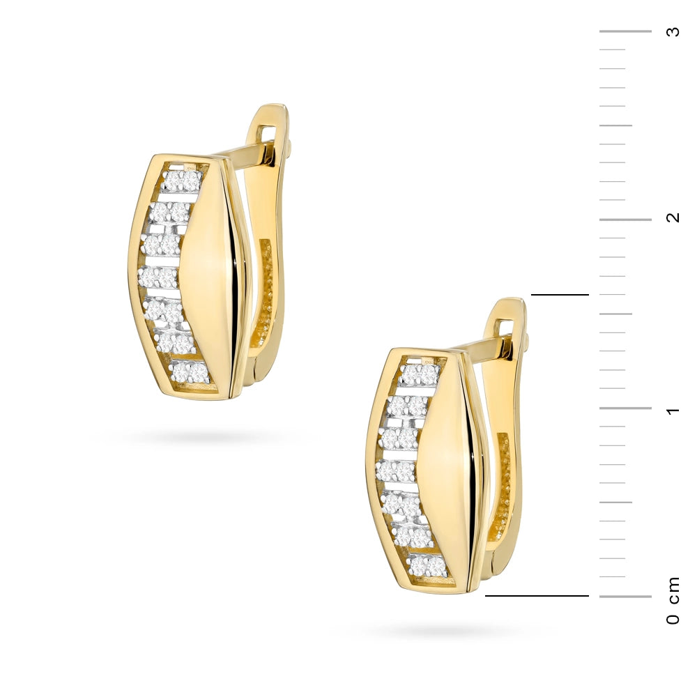 goldene englische Verschluss-Ohrringe mit Zirkonia k1540 14k 585 b