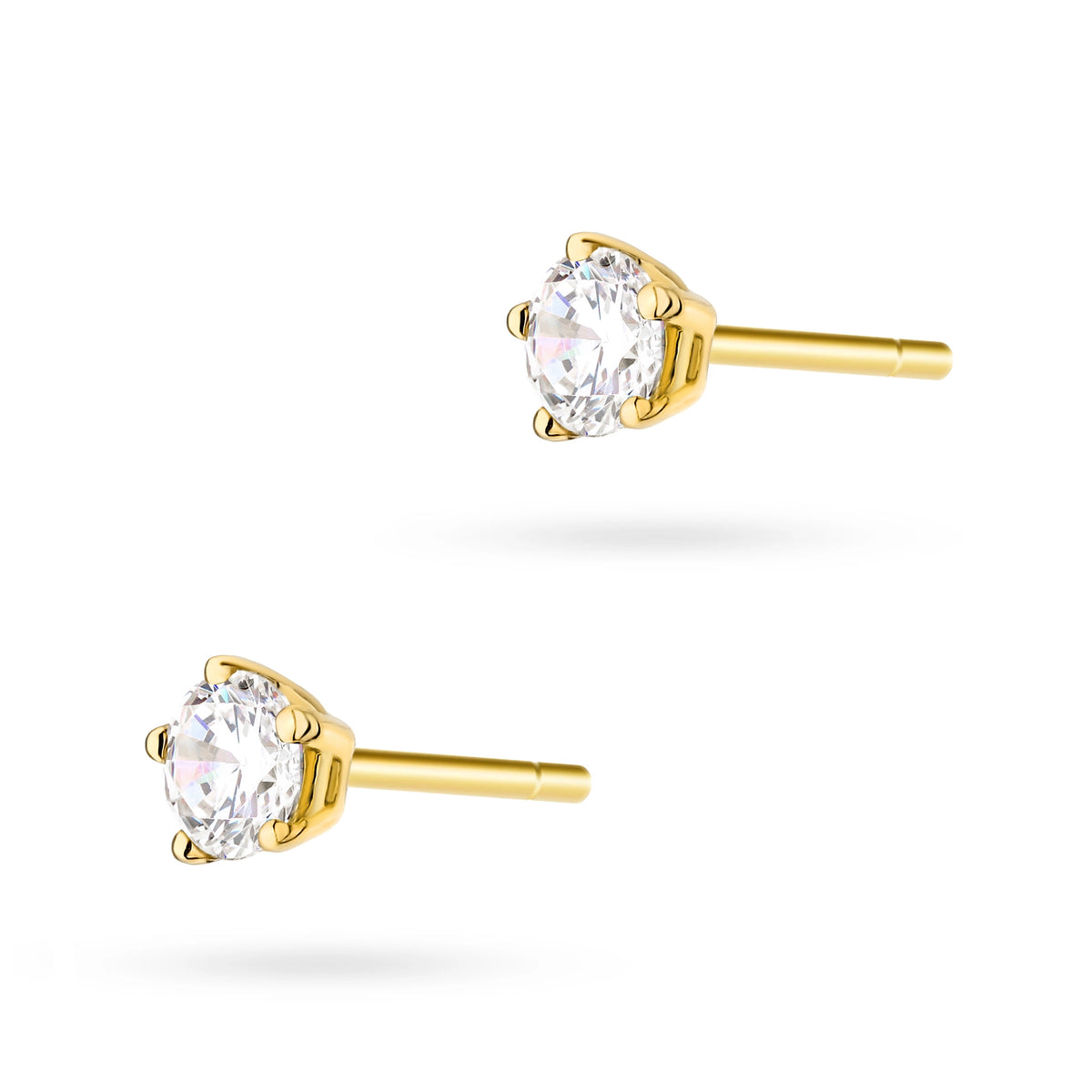 goldene Ohrstecker mit Zirkonia k1677 14k 585 b