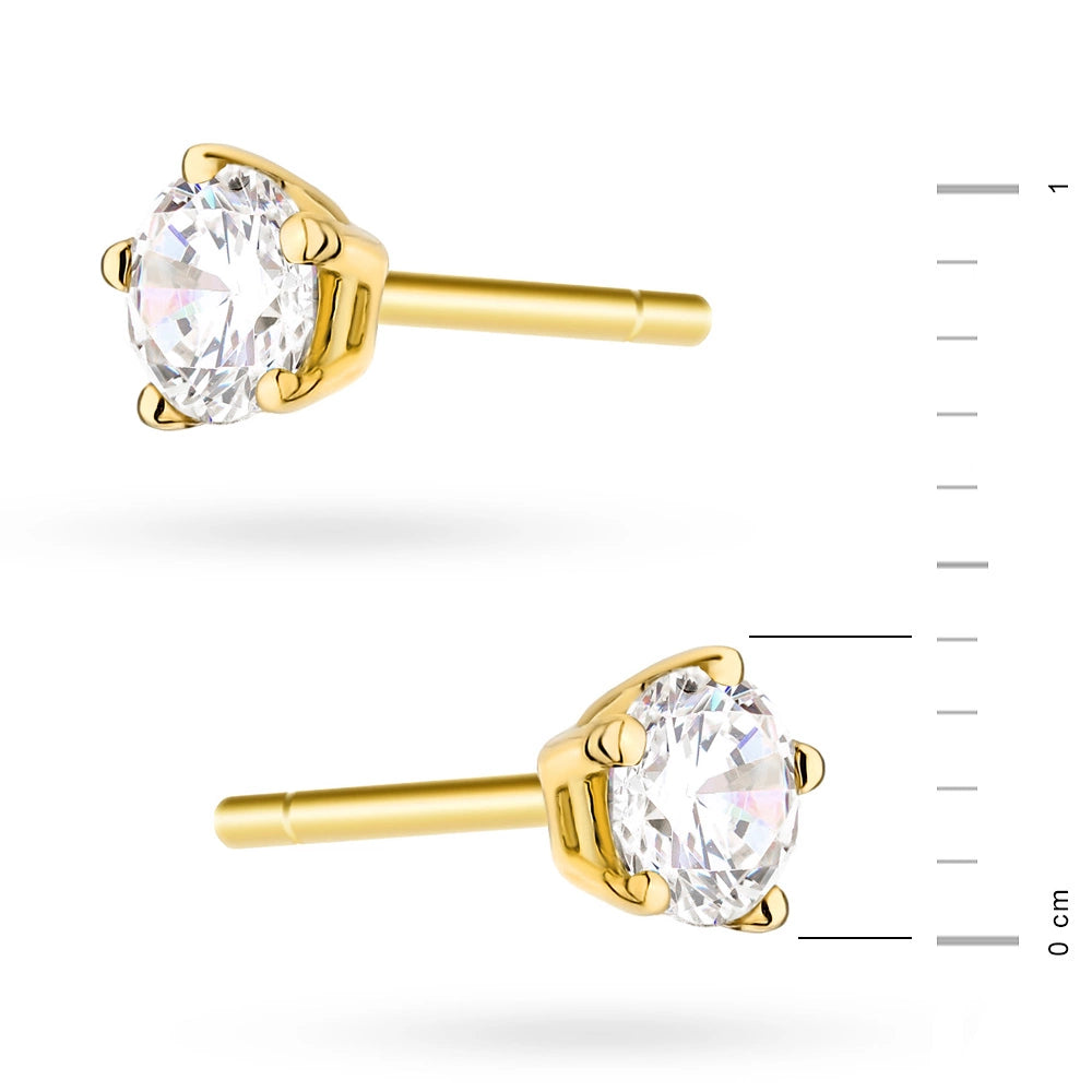 goldene Ohrstecker mit Zirkonia k1677 14k 585 b