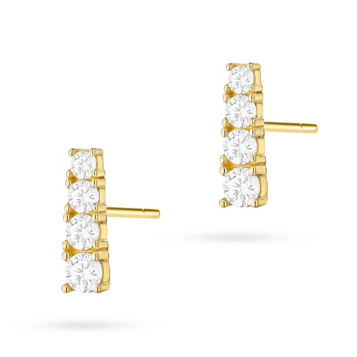 goldene Ohrstecker mit Zirkonia k1691 14k 585 b