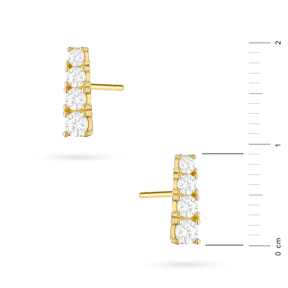 goldene Ohrstecker mit Zirkonia k1691 14k 585 b