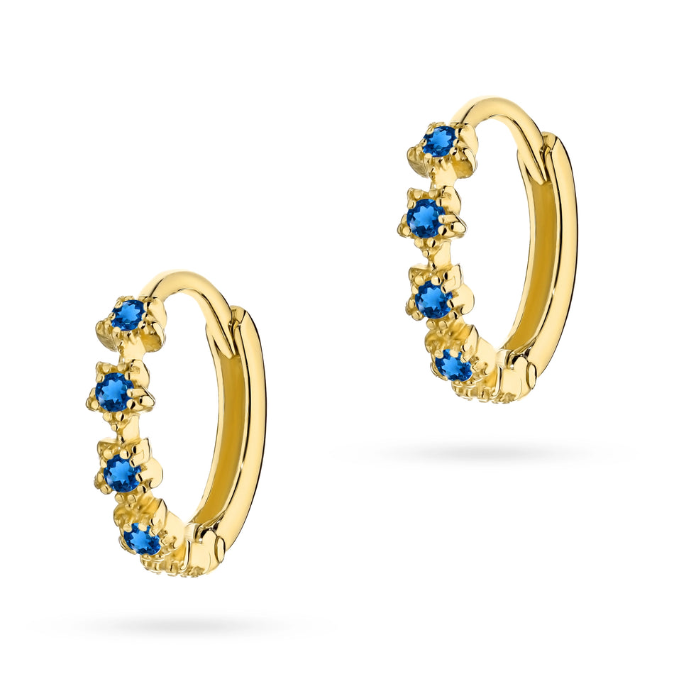 Goldene Creolen mit Zirkonia 11 mm