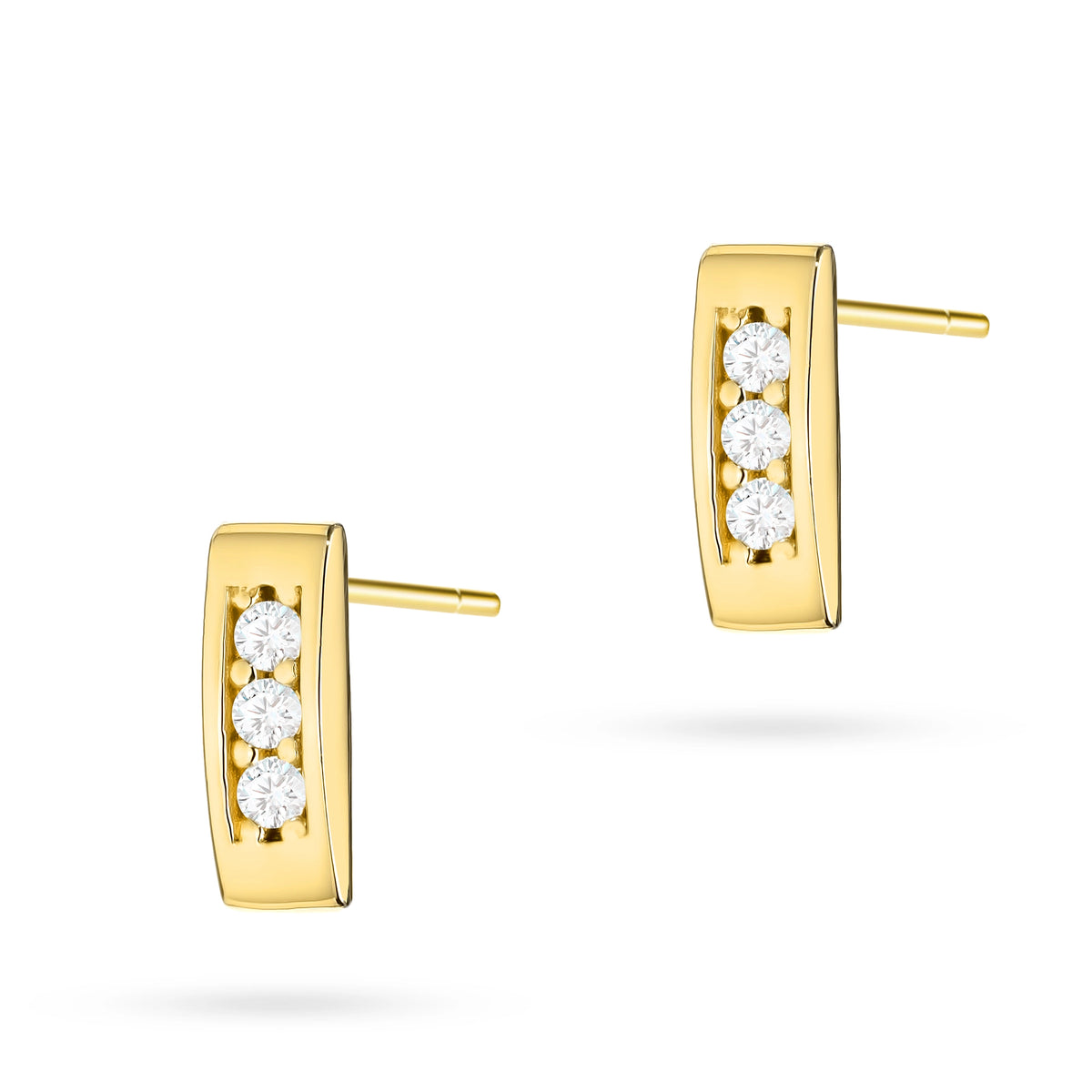 Ohrstecker aus 585er Gelbgold mit Zirkonia