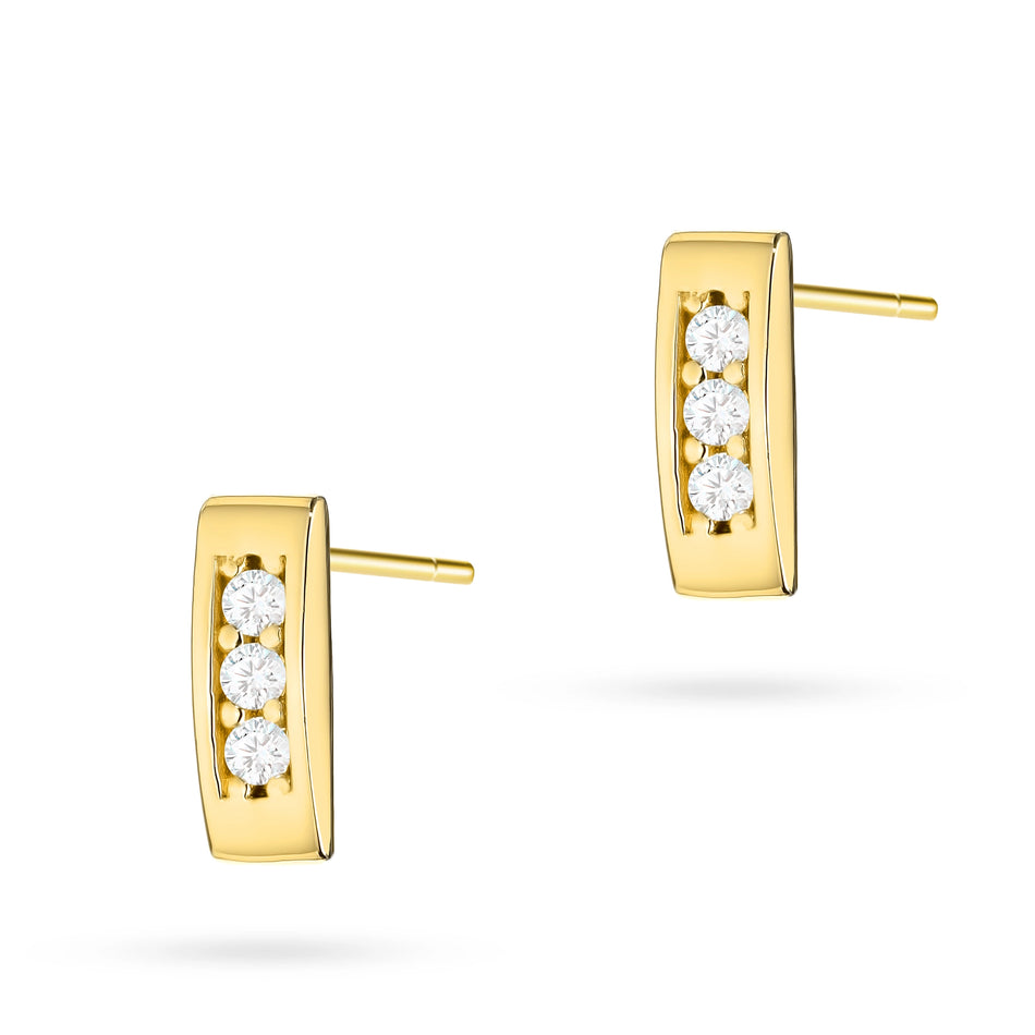 Goldene Ohrstecker mit Zirkonia