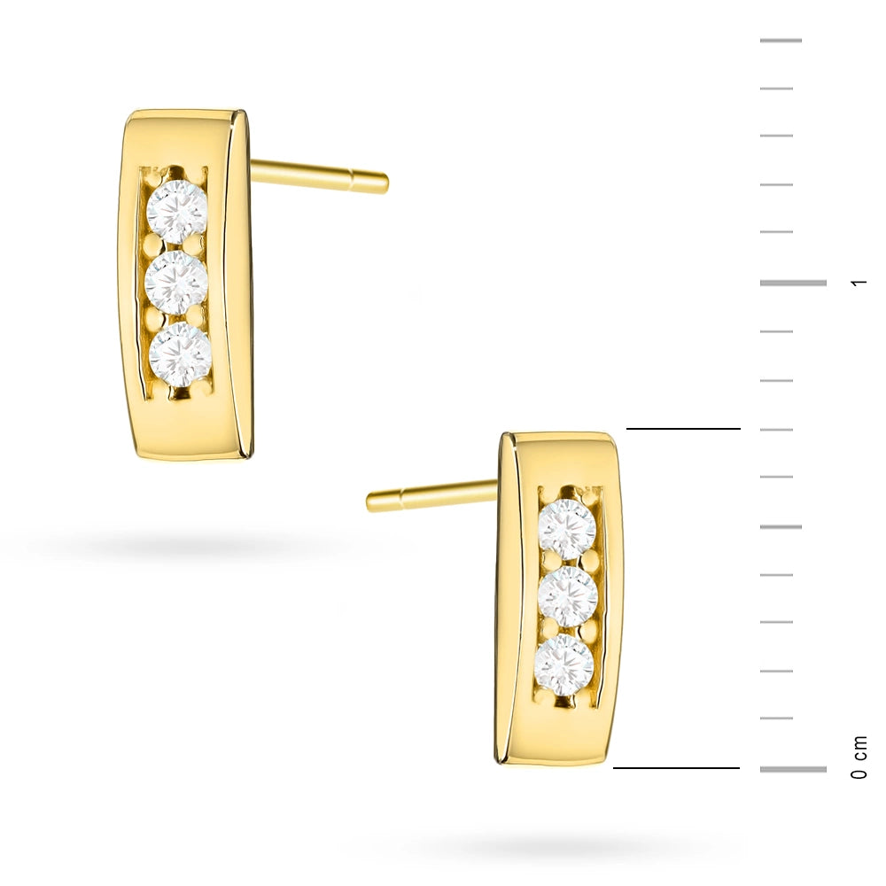 Ohrstecker aus 585er Gelbgold mit Zirkonia