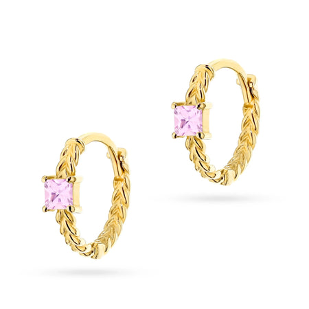 Kinder-Goldcreolen mit Zirkonia k1764-333