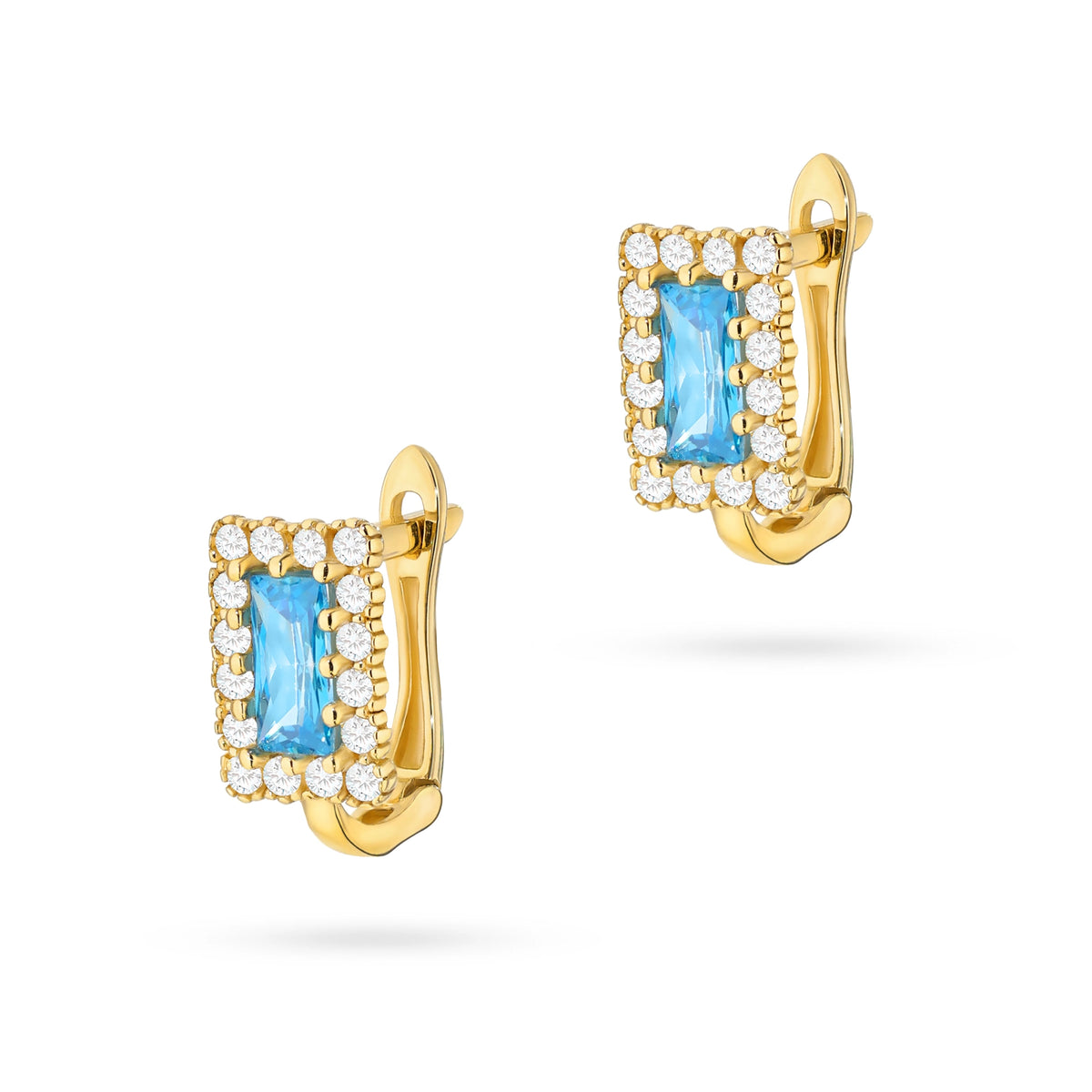 goldene englische Ohrhänger mit Zirkonia k1813 14k 585 n
