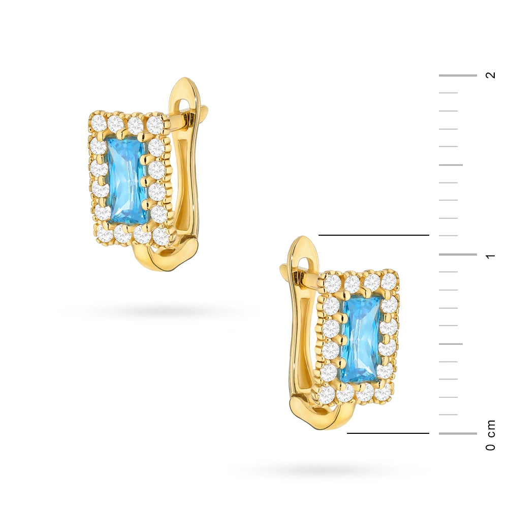 goldene englische Ohrhänger mit Zirkonia k1813 14k 585 n