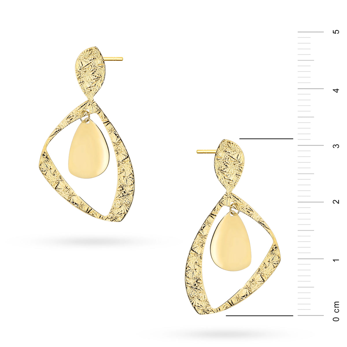 goldene Ohrstecker geometrisch k1856 14k 585