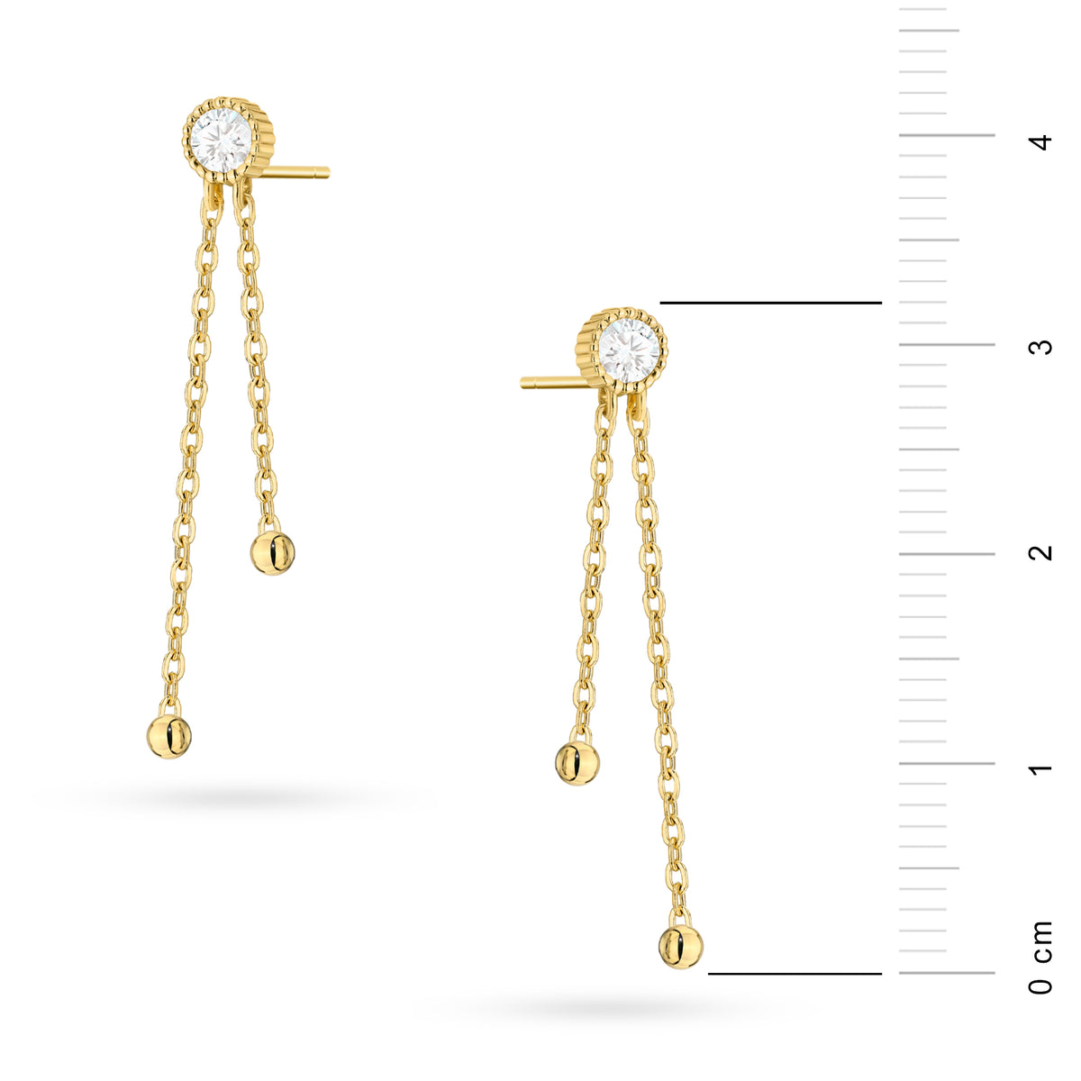 goldene Ohrstecker mit Zirkonia-Perlen k1941 14k 585 b