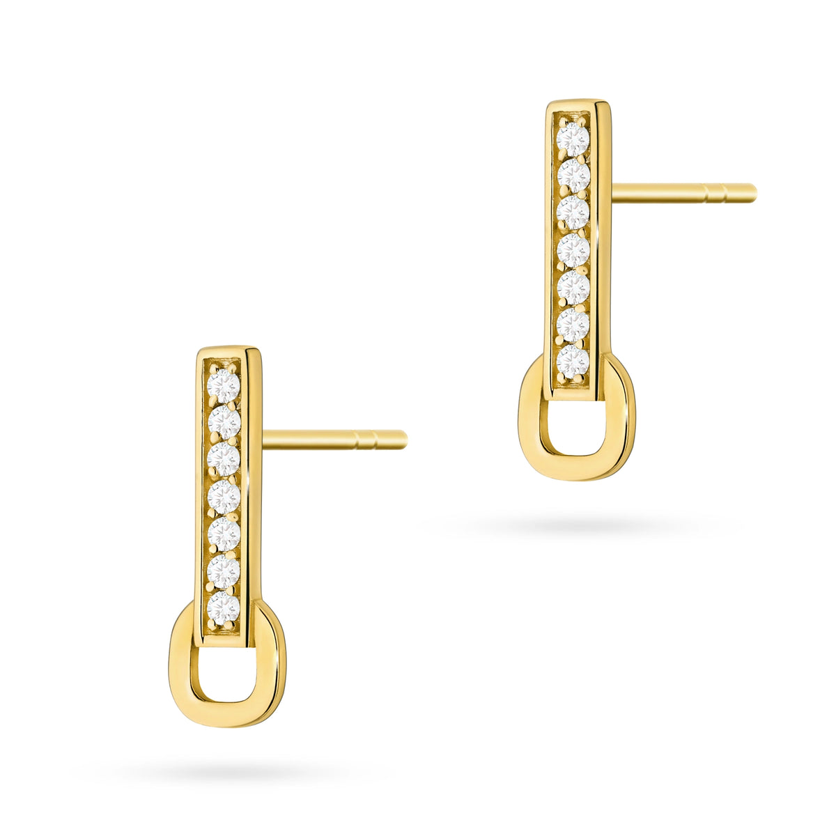 goldene Ohrstecker mit Zirkonia k1943 14k 585 b