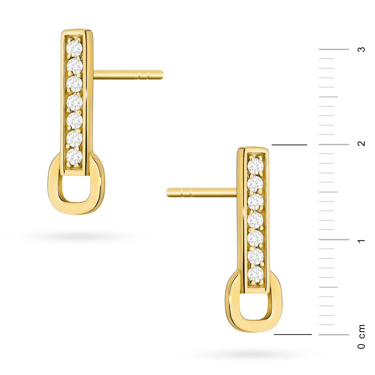 goldene Ohrstecker mit Zirkonia k1943 14k 585 b