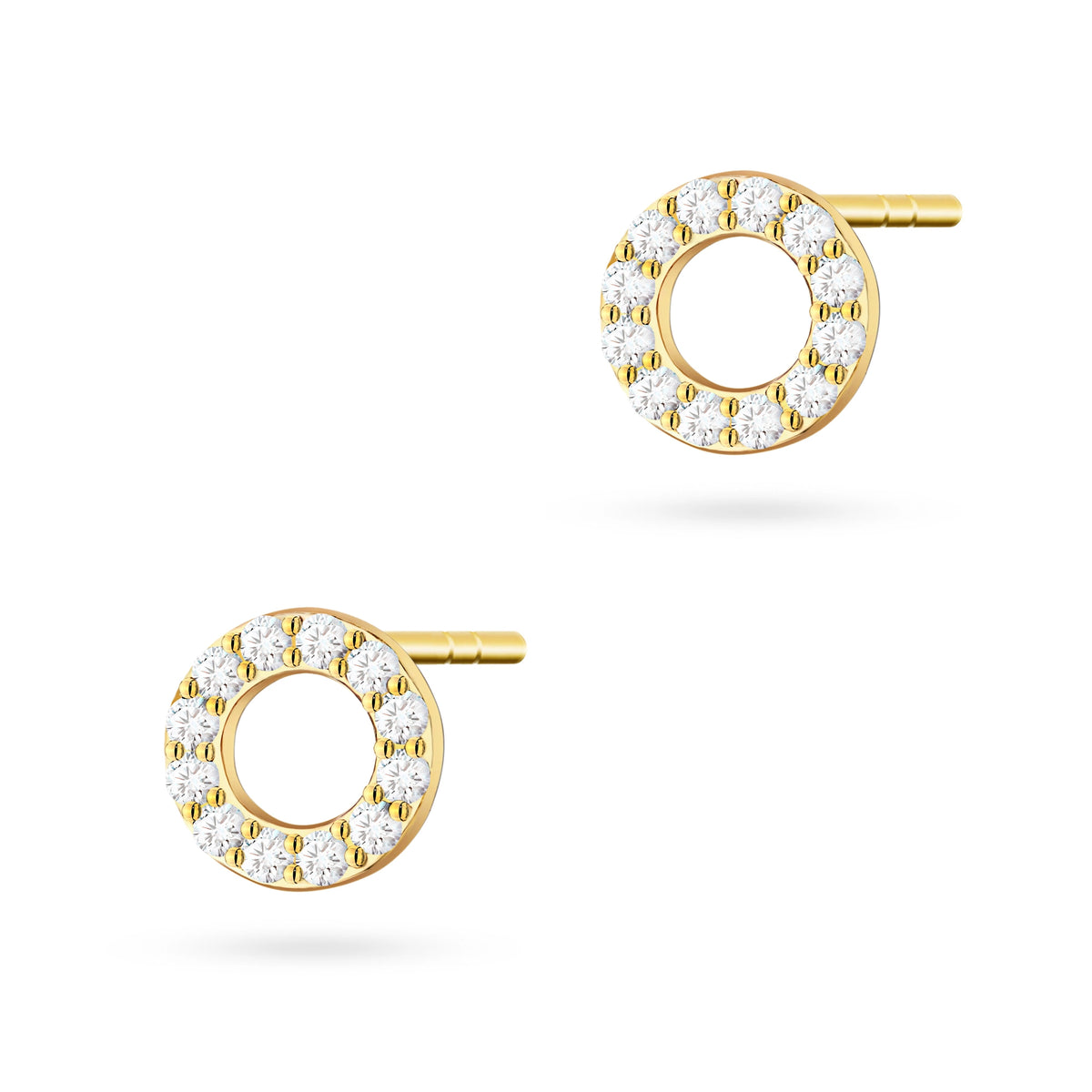 goldene Ohrstecker mit Zirkonia k1944 14k 585 b