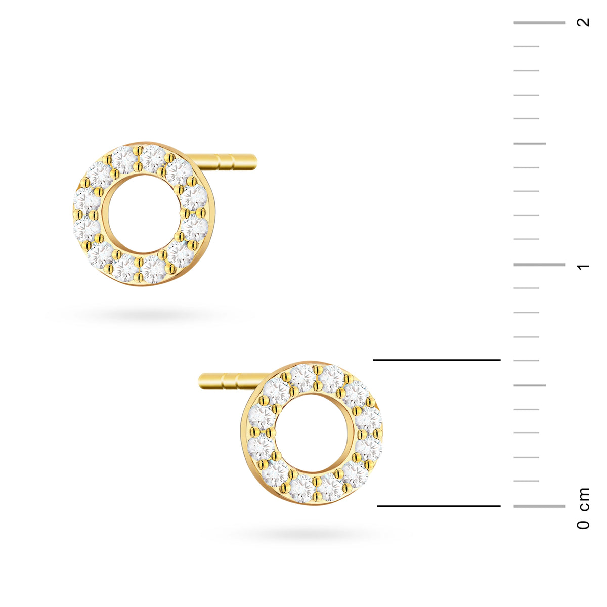 goldene Ohrstecker mit Zirkonia k1944 14k 585 b