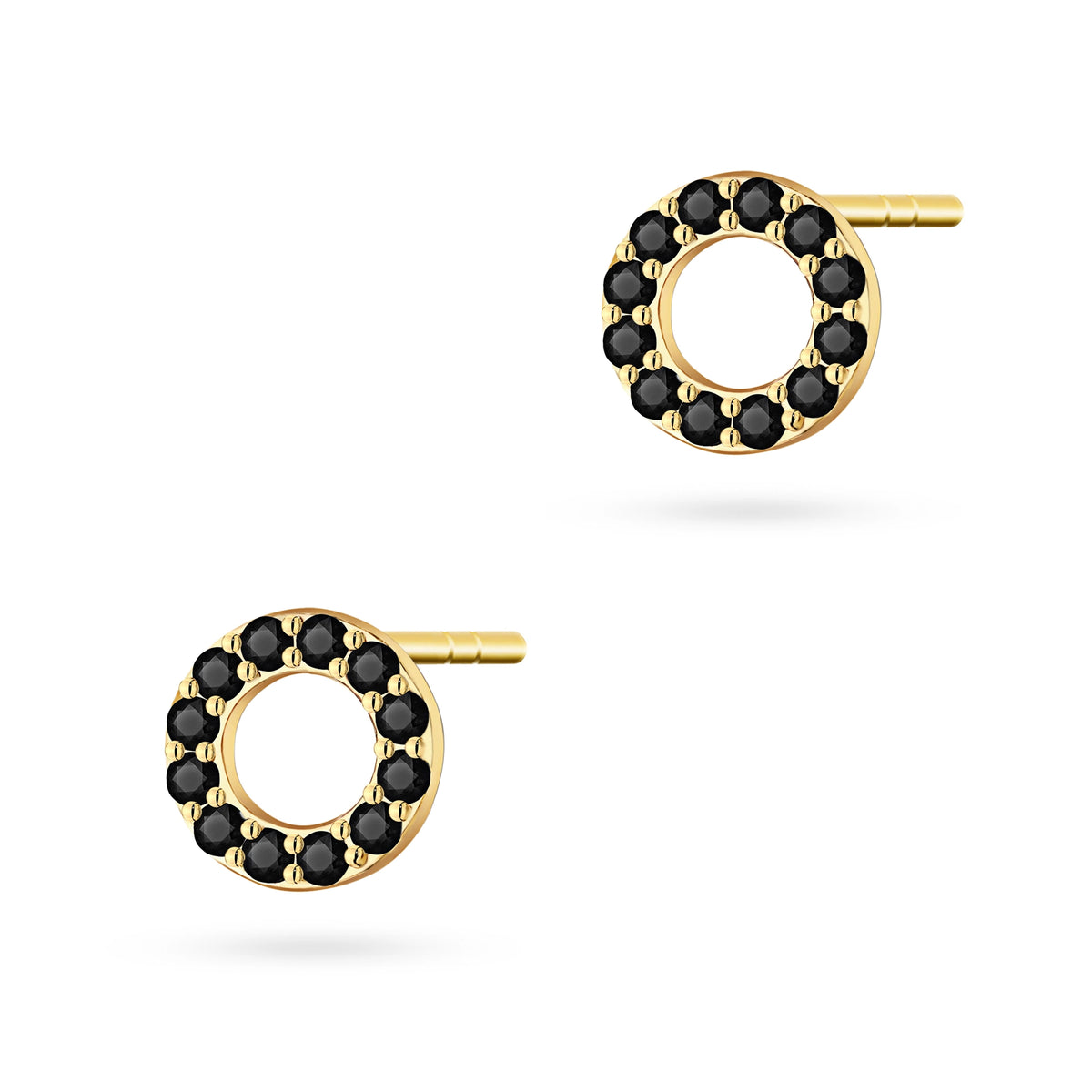goldene Ohrstecker mit Zirkonia k1944 14k 585 cz