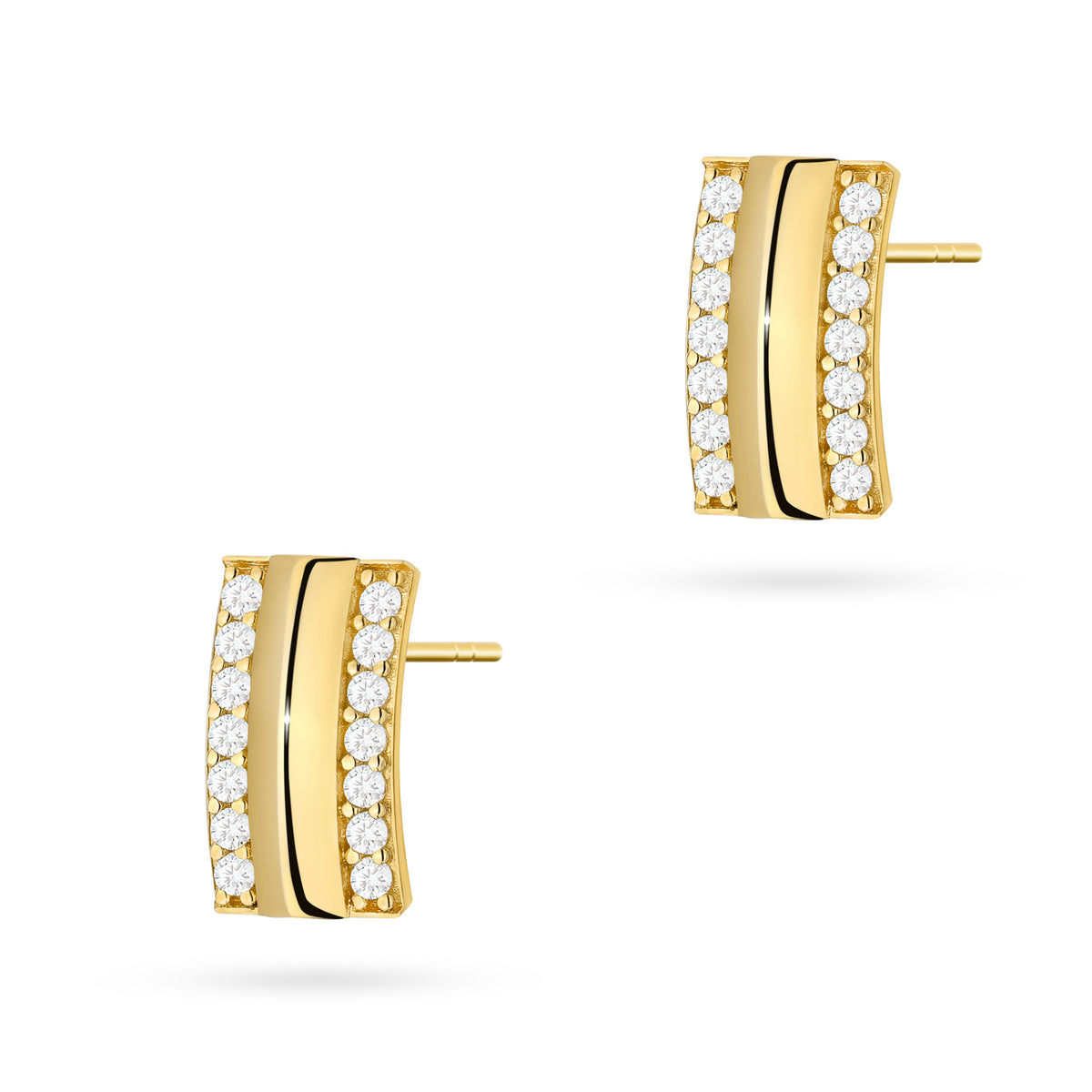 goldene Ohrstecker mit Zirkonia k1951 14k 585 b