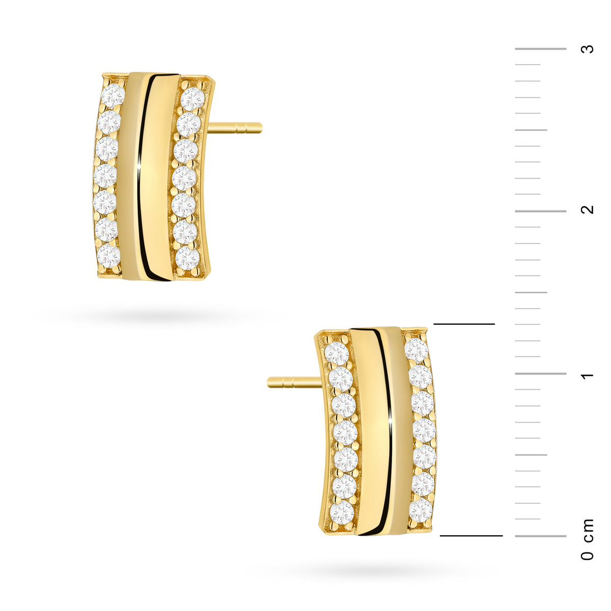goldene Ohrstecker mit Zirkonia k1951 14k 585 b