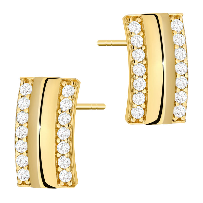 goldene Ohrstecker mit Zirkonia k1951 14k 585 b
