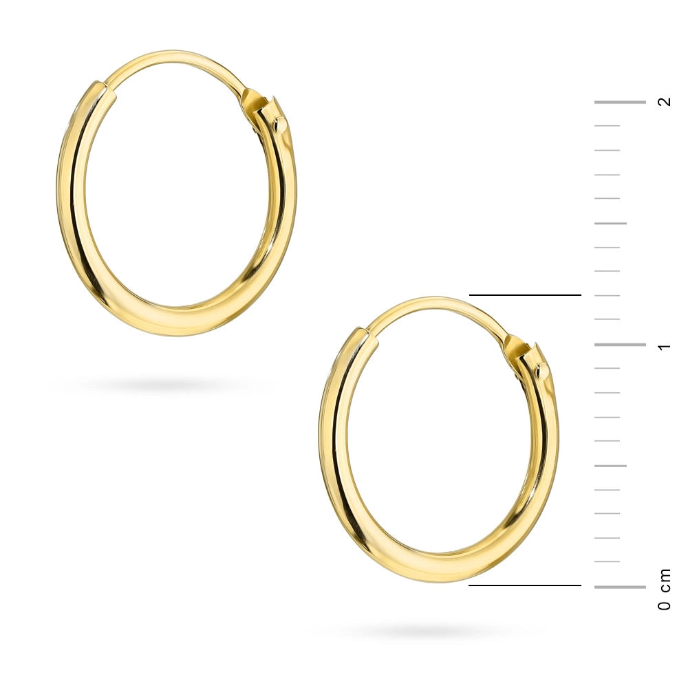 goldene Creolen-Ohrringe 13 mm k200 14 Karat 585