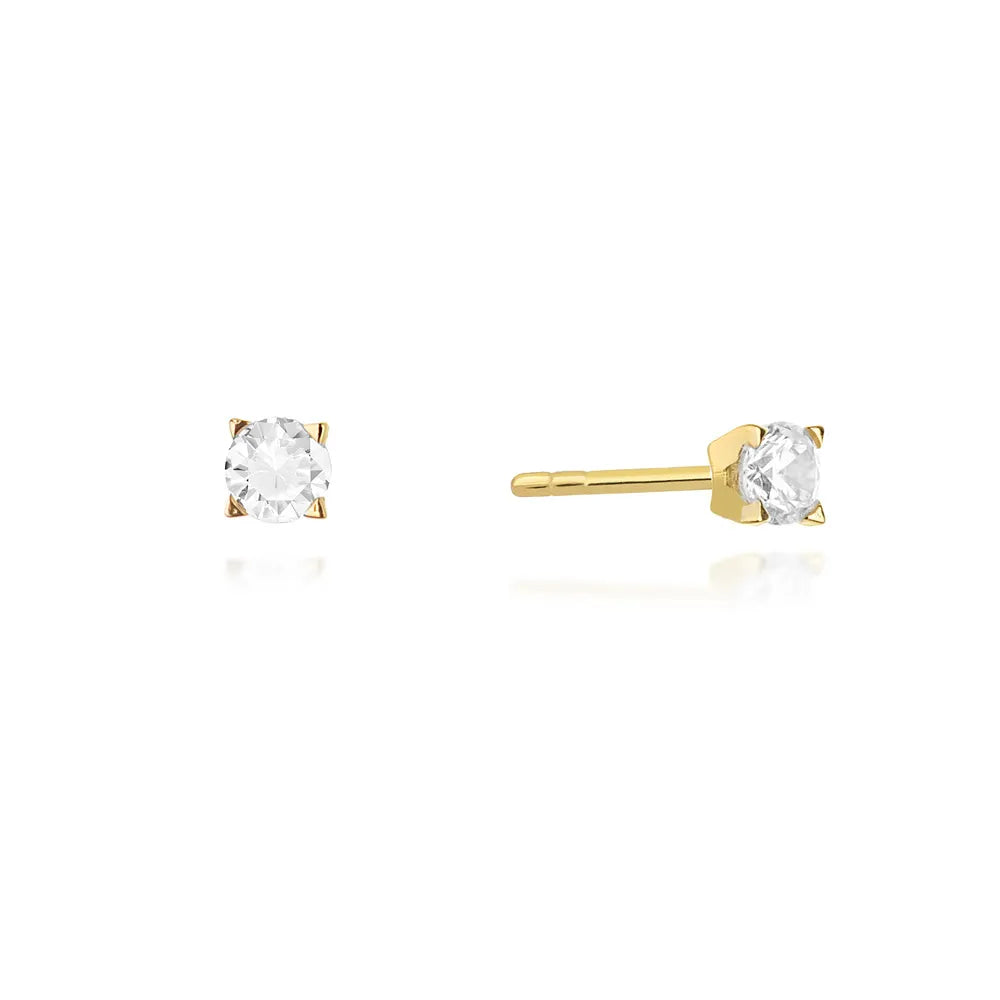 goldene Ohrstecker mit Zirkonia k207 333
