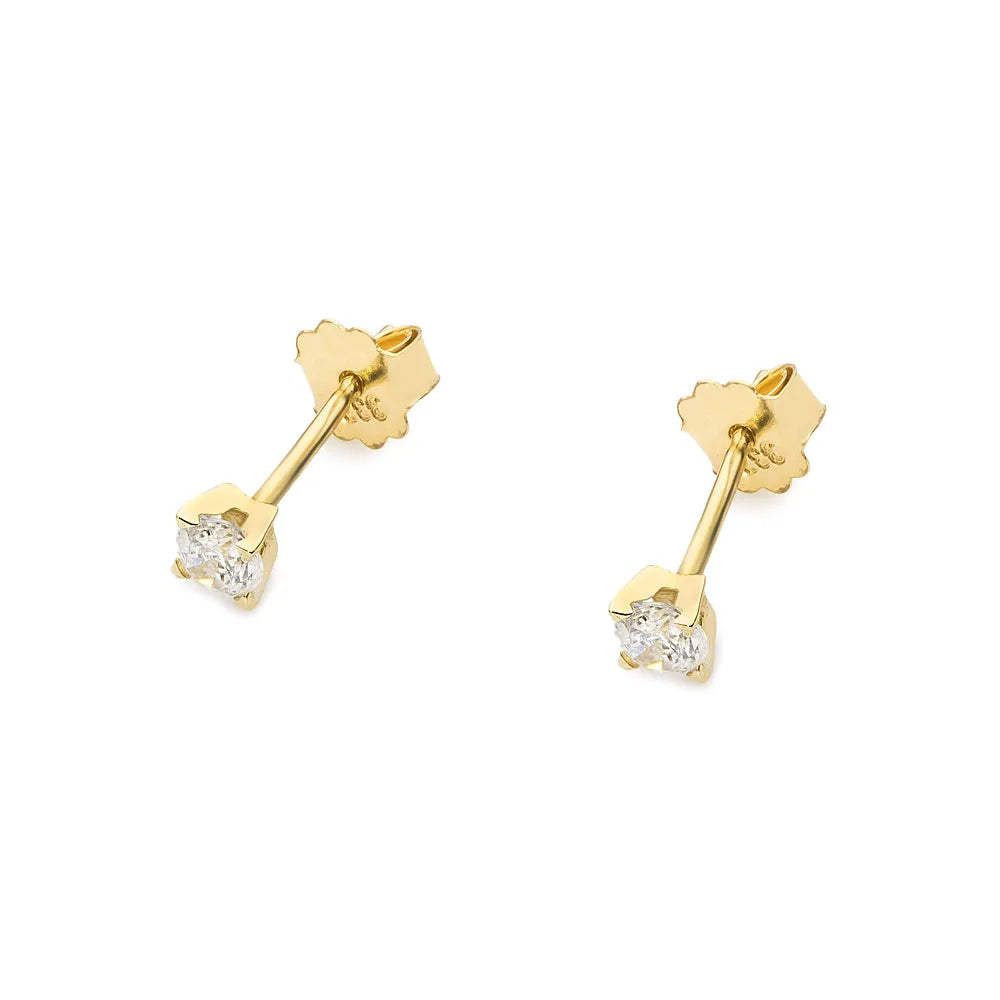 goldene Ohrstecker mit Zirkonia k207 333