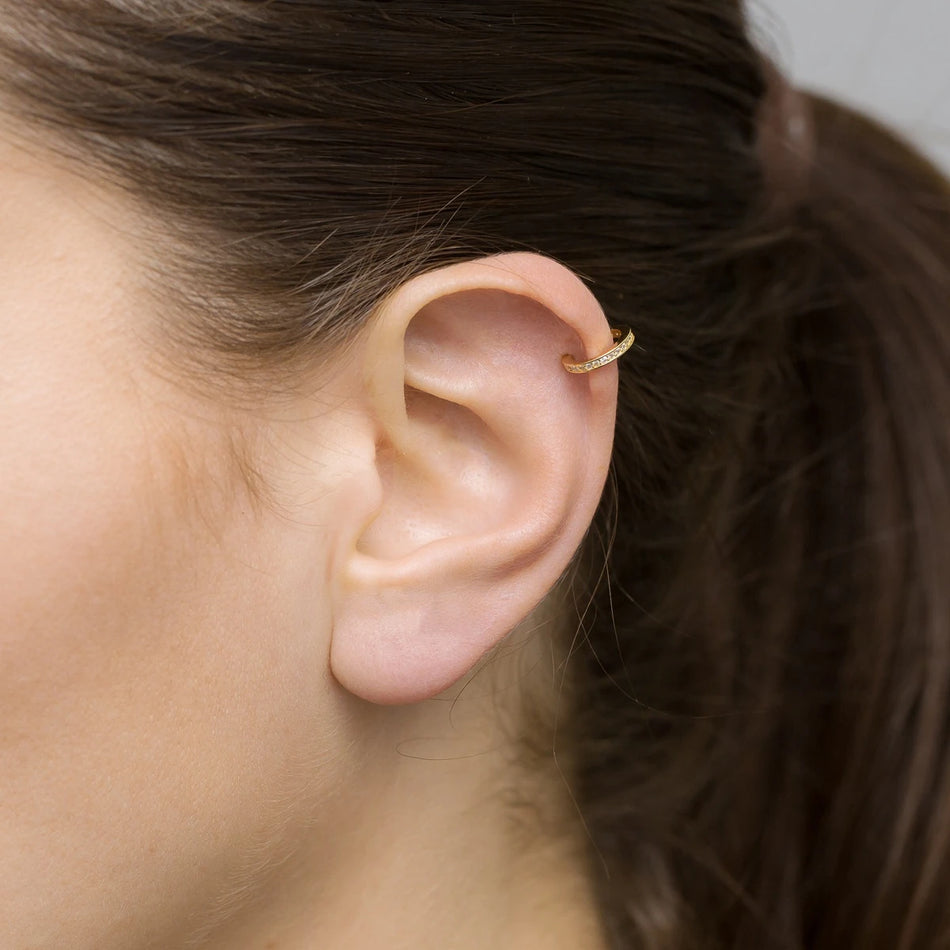 Vergoldete Silber-Ohrklemmen mit Zirkonia