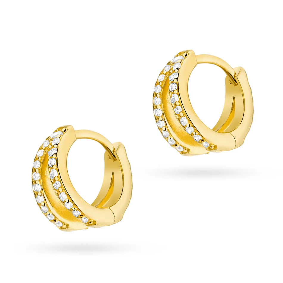 Vergoldete Silber-Creolen mit Zirkonia