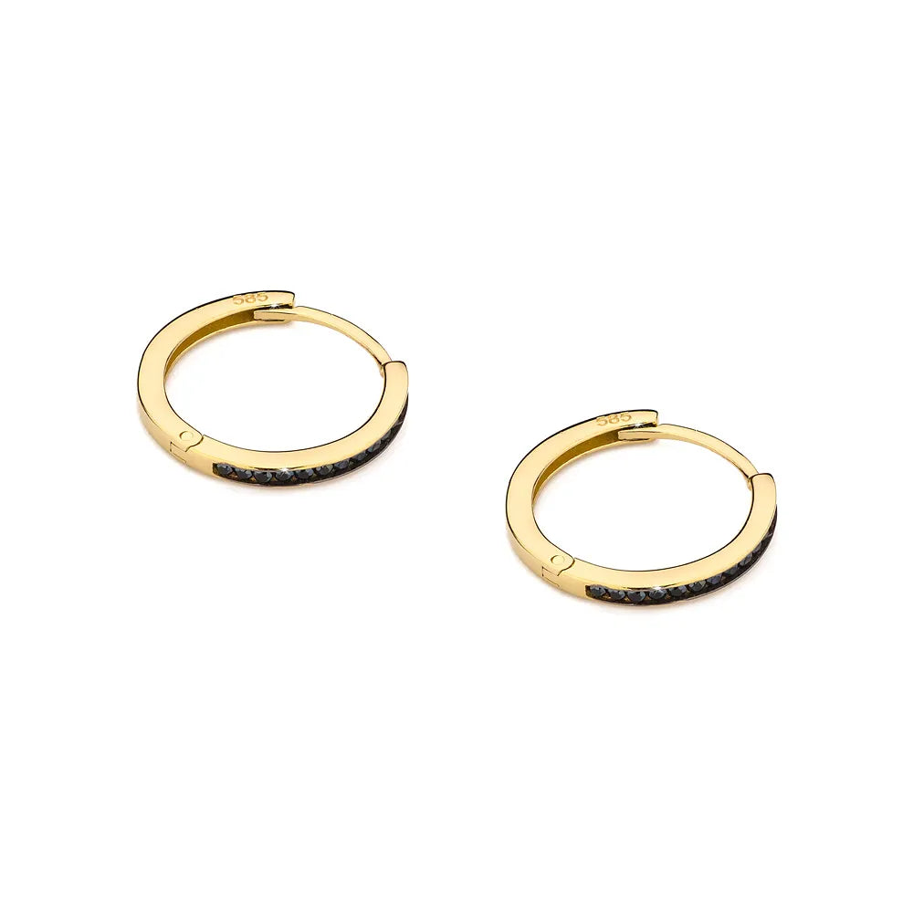Gold-Creolen-Ohrringe mit Zirkonia K320 14K 585 CZ