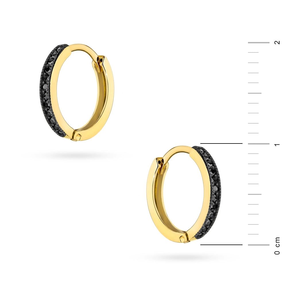 Gold-Creolen-Ohrringe mit Zirkonia K320 14K 585 CZ