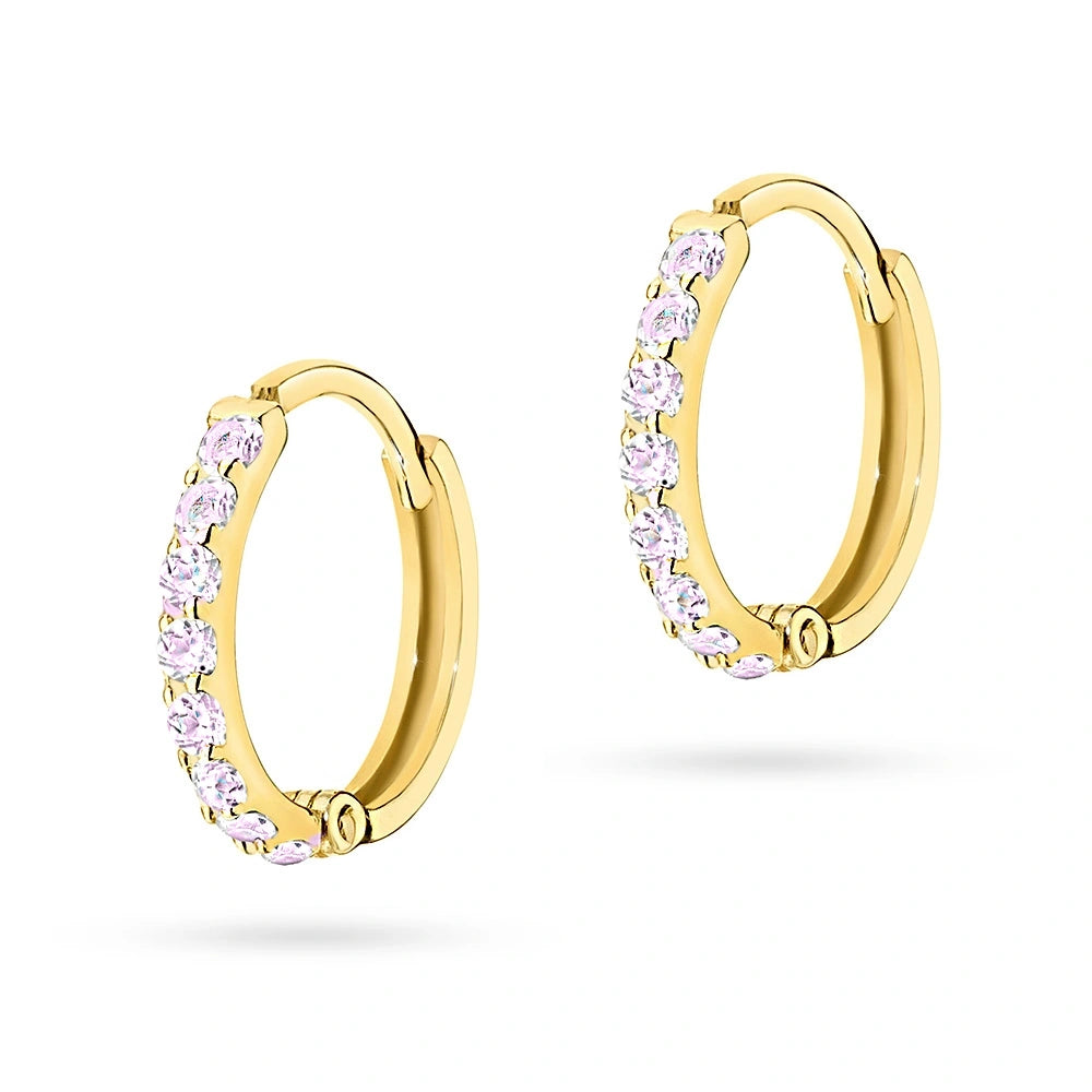 goldene Creolen-Ohrringe mit Zirkonia k342 14k 585 r