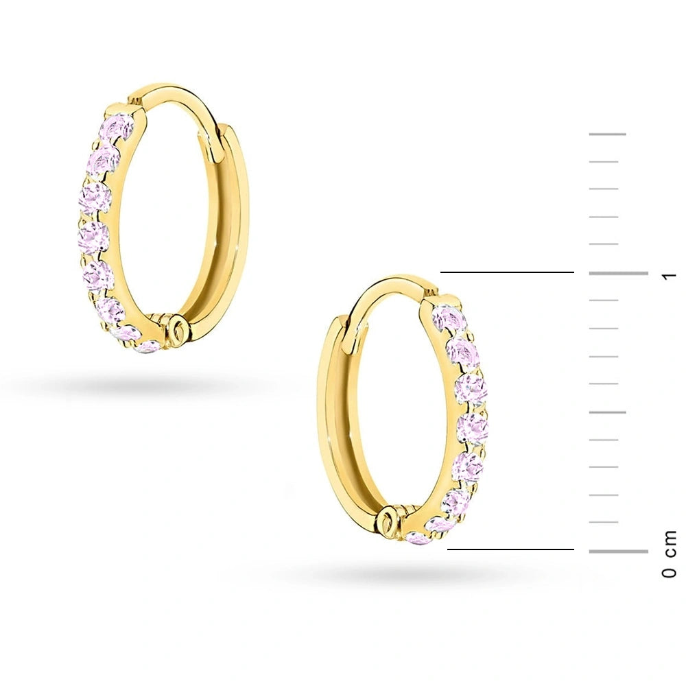goldene Creolen-Ohrringe mit Zirkonia k342 14k 585 r