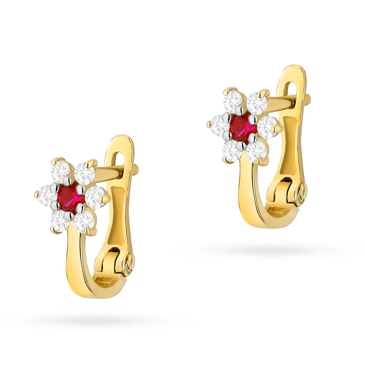 Kinder-Gold-Ohrringe mit englischem Verschluss und Zirkonia K345 14K 585