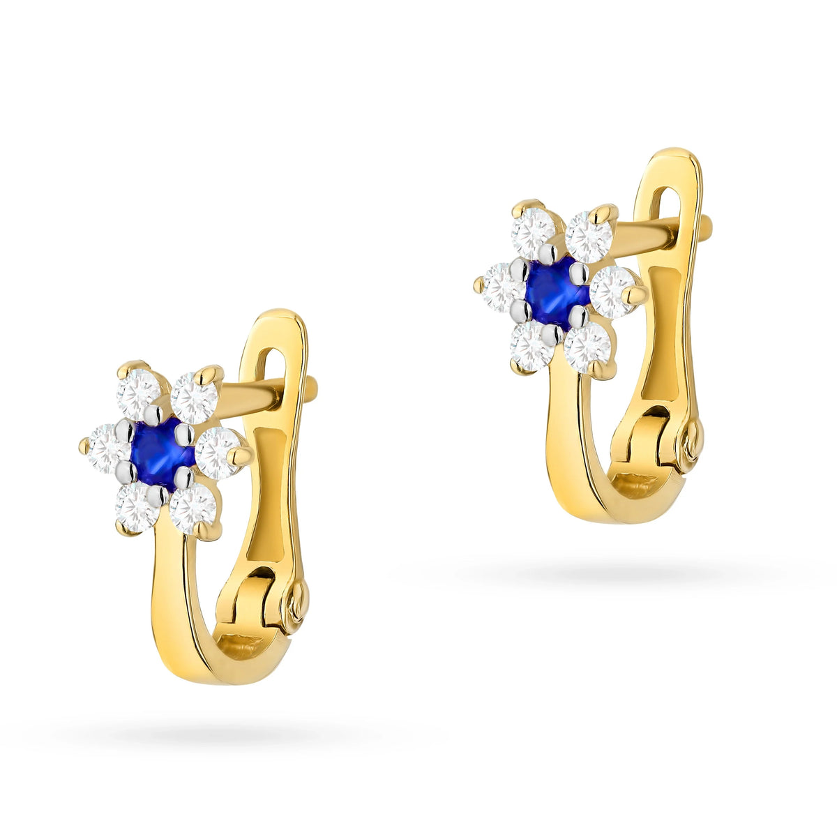 Kinder-Gold-Ohrringe mit englischem Verschluss und Zirkonia K345 14K 585