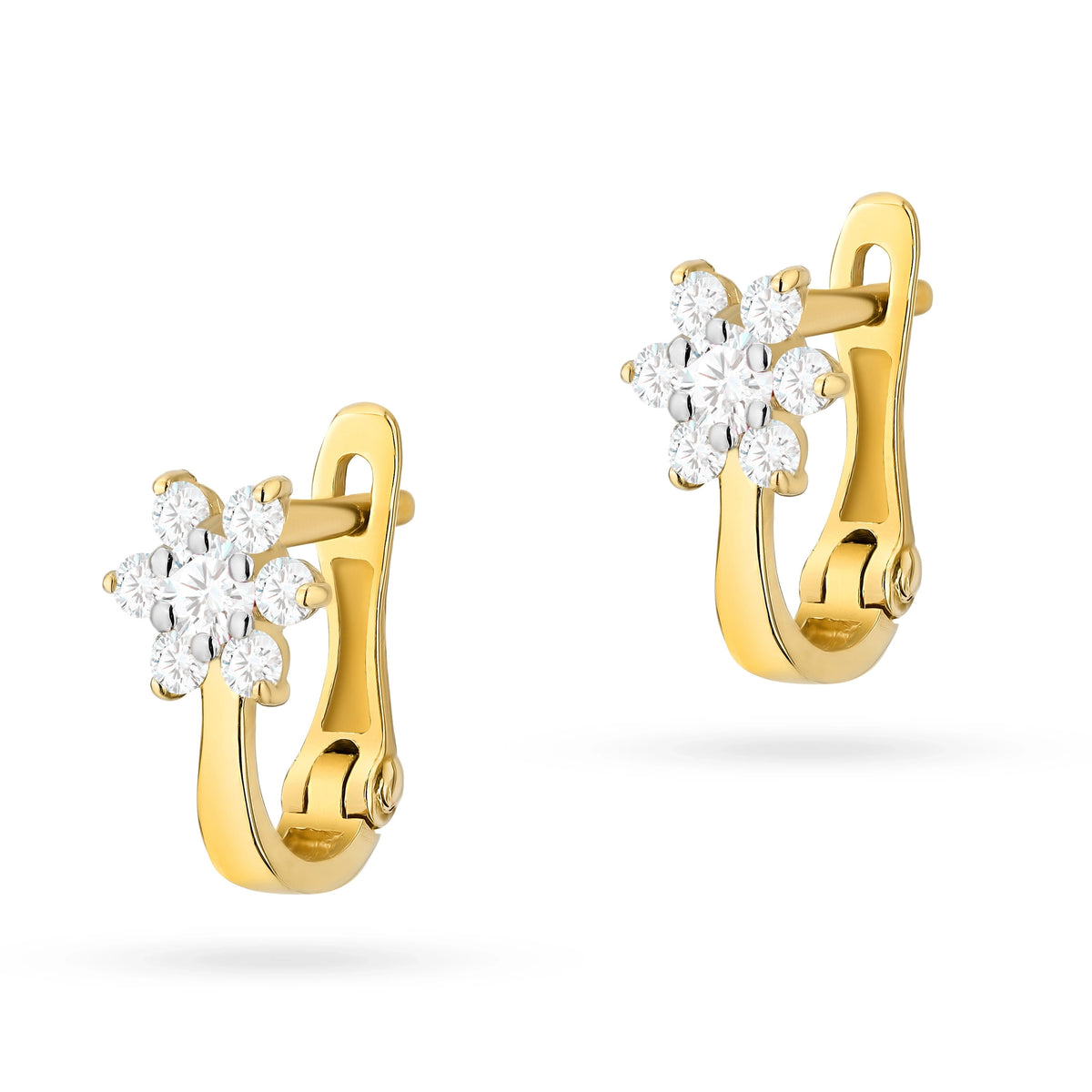 Kinder-Gold-Ohrringe mit englischem Verschluss und Zirkonia K345 14K 585