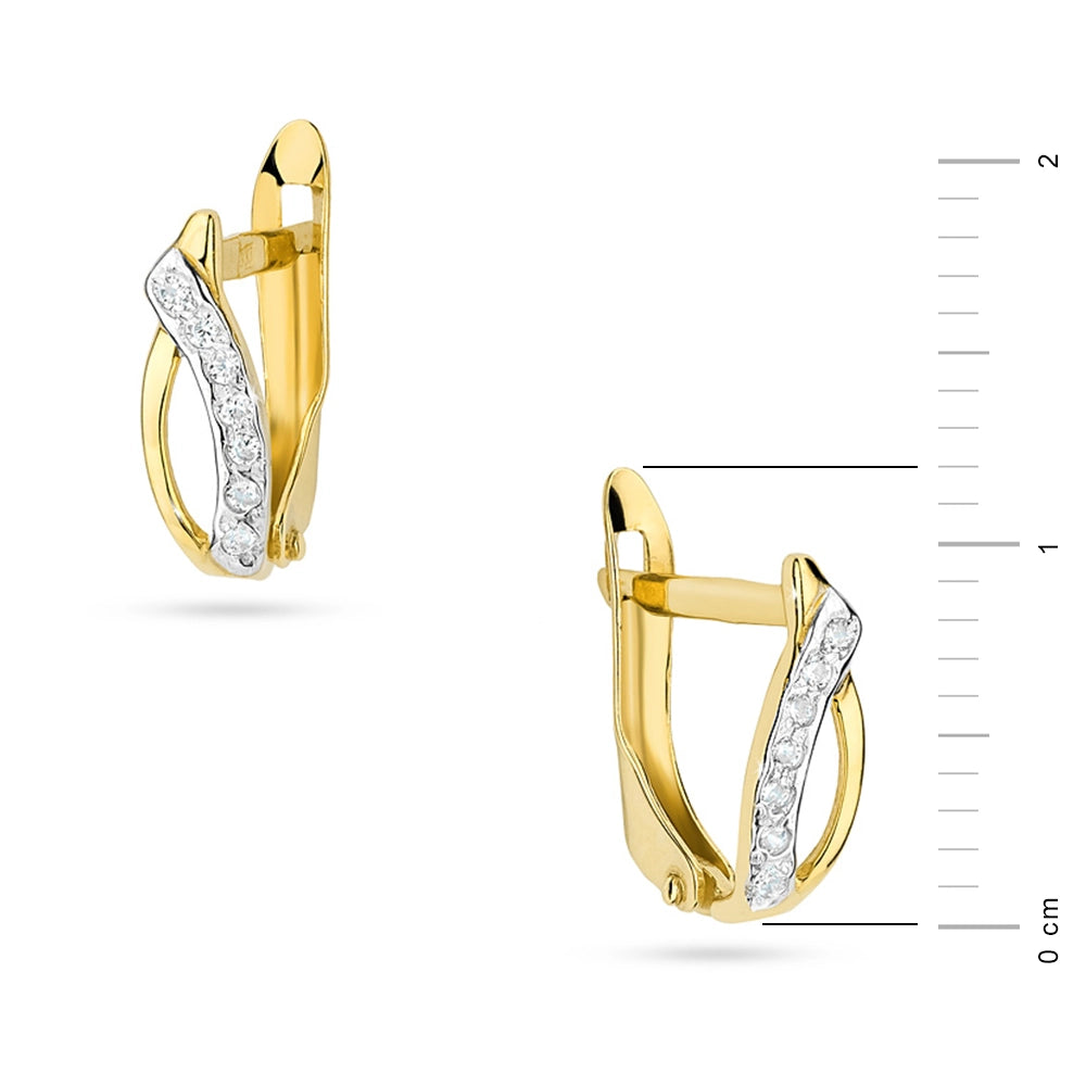 goldene englische Ohrhänger mit Zirkonia k359-333