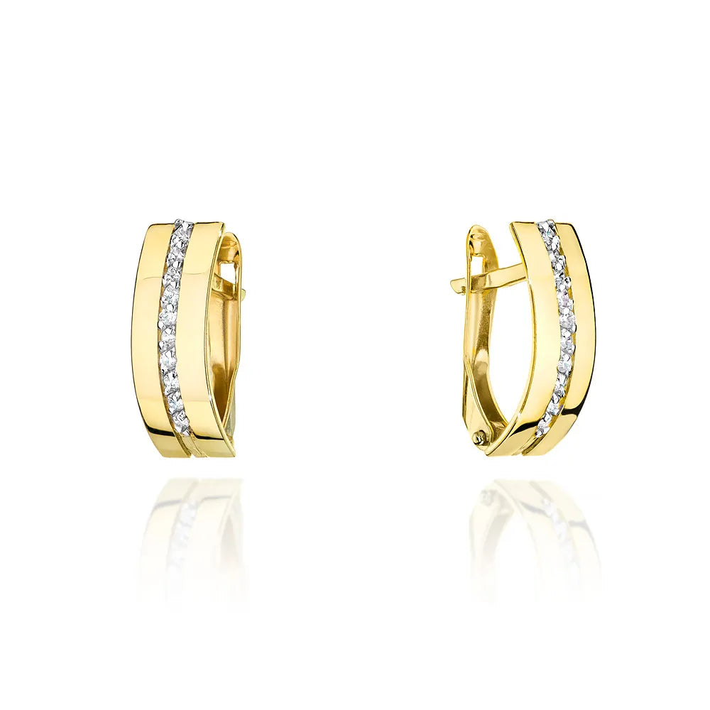 goldene englische Ohrhänger mit Zirkonia k370-333