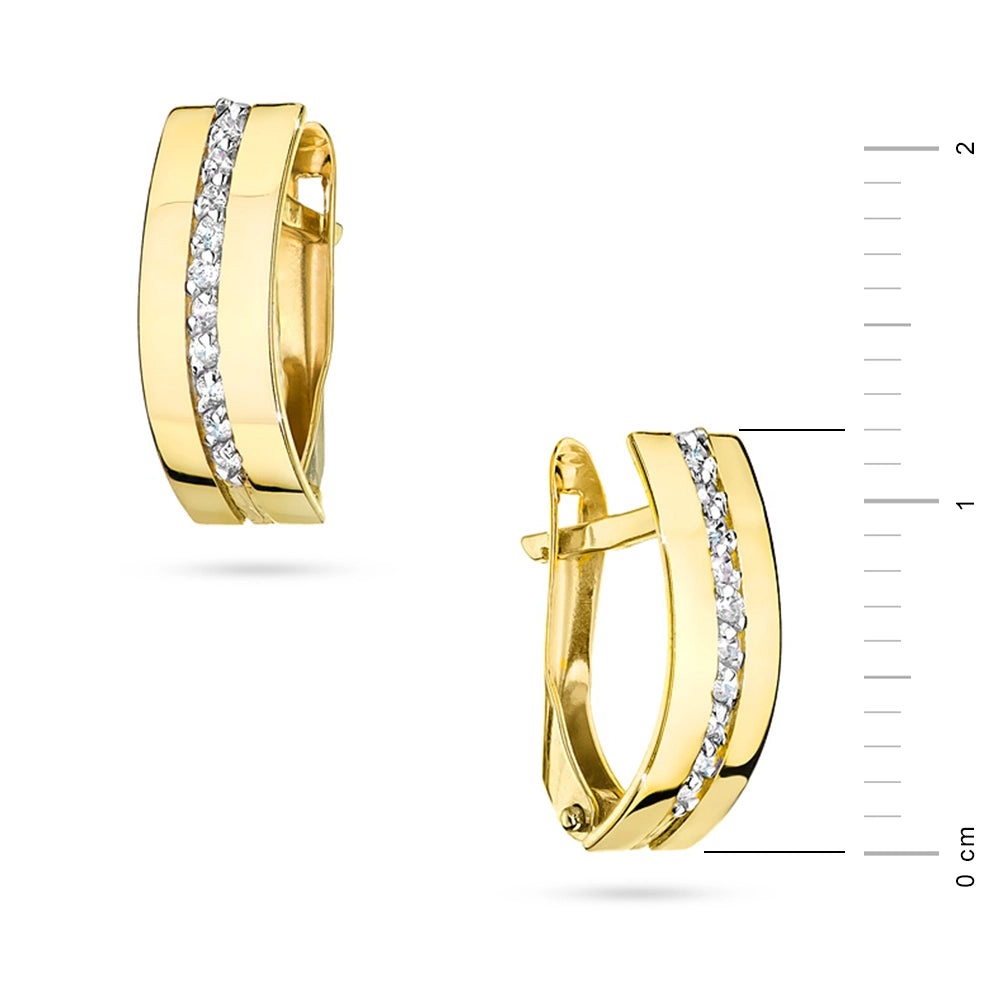goldene englische Ohrhänger mit Zirkonia k370-333