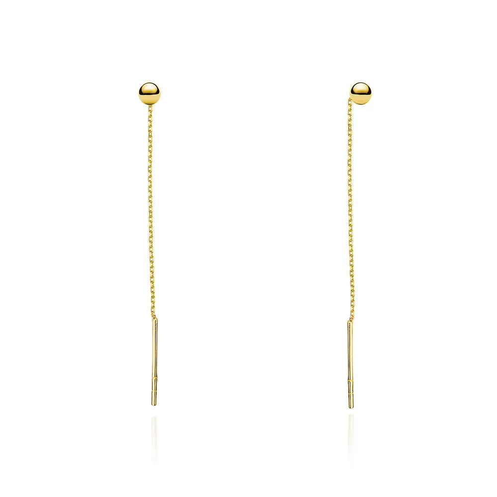 goldene Durchziehohrringe mit Perlen k390 14k 585
