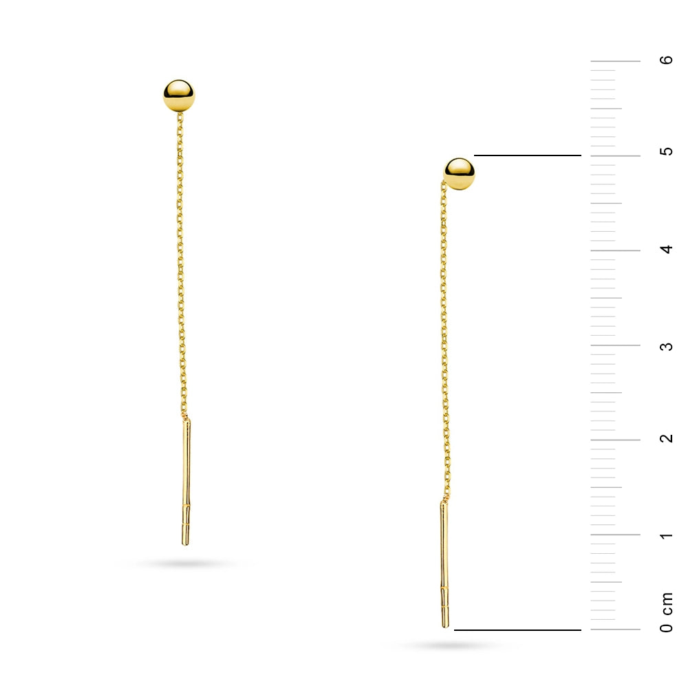 goldene Durchziehohrringe mit Perlen k390 14k 585