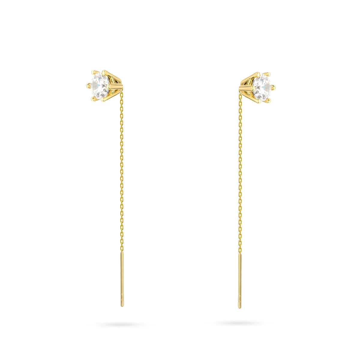 goldene Durchziehohrringe mit Zirkonia k445 14k 585