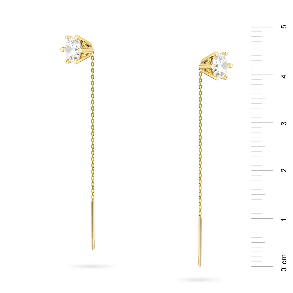 goldene Durchziehohrringe mit Zirkonia k445 14k 585