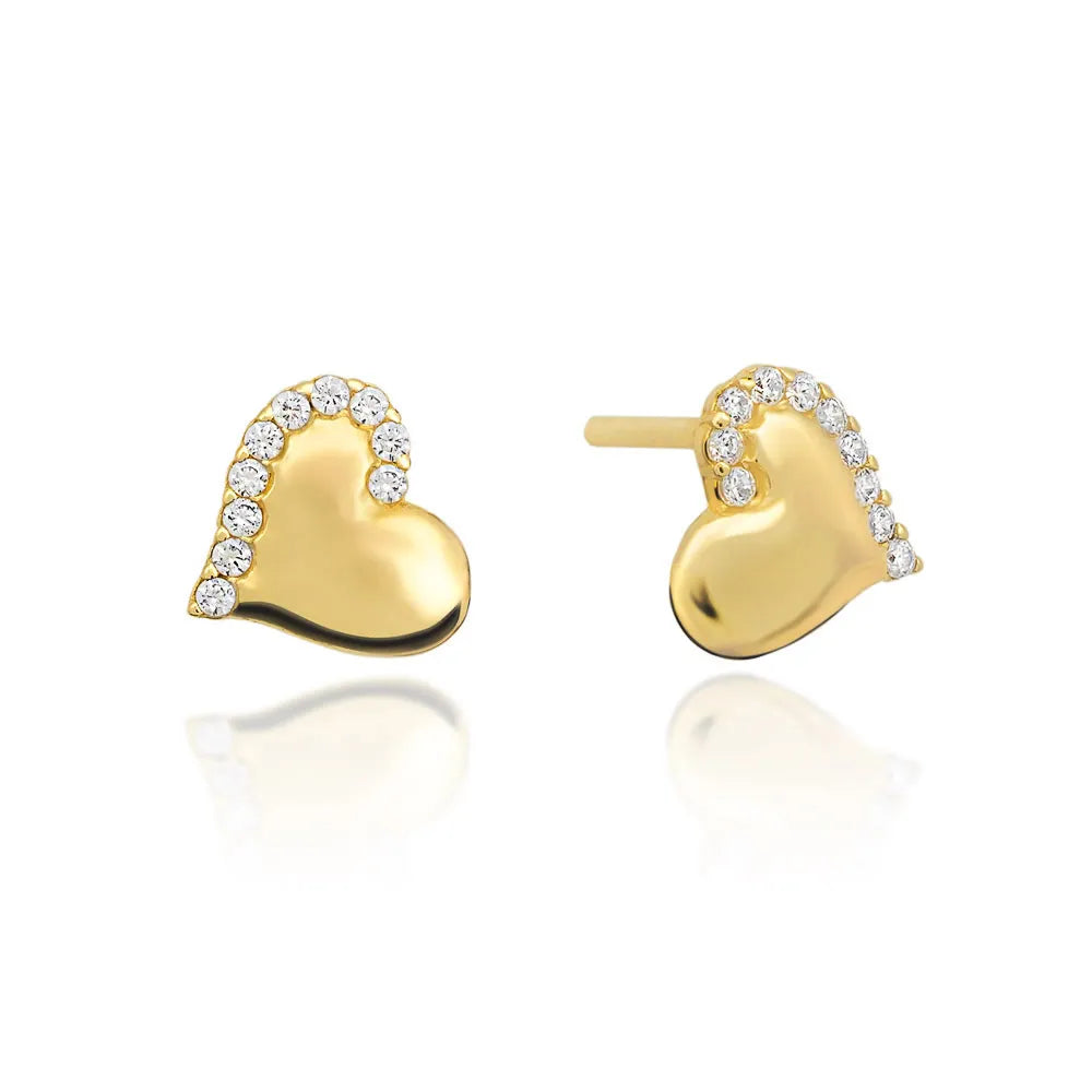 goldene Ohrstecker mit Zirkonia k461-333