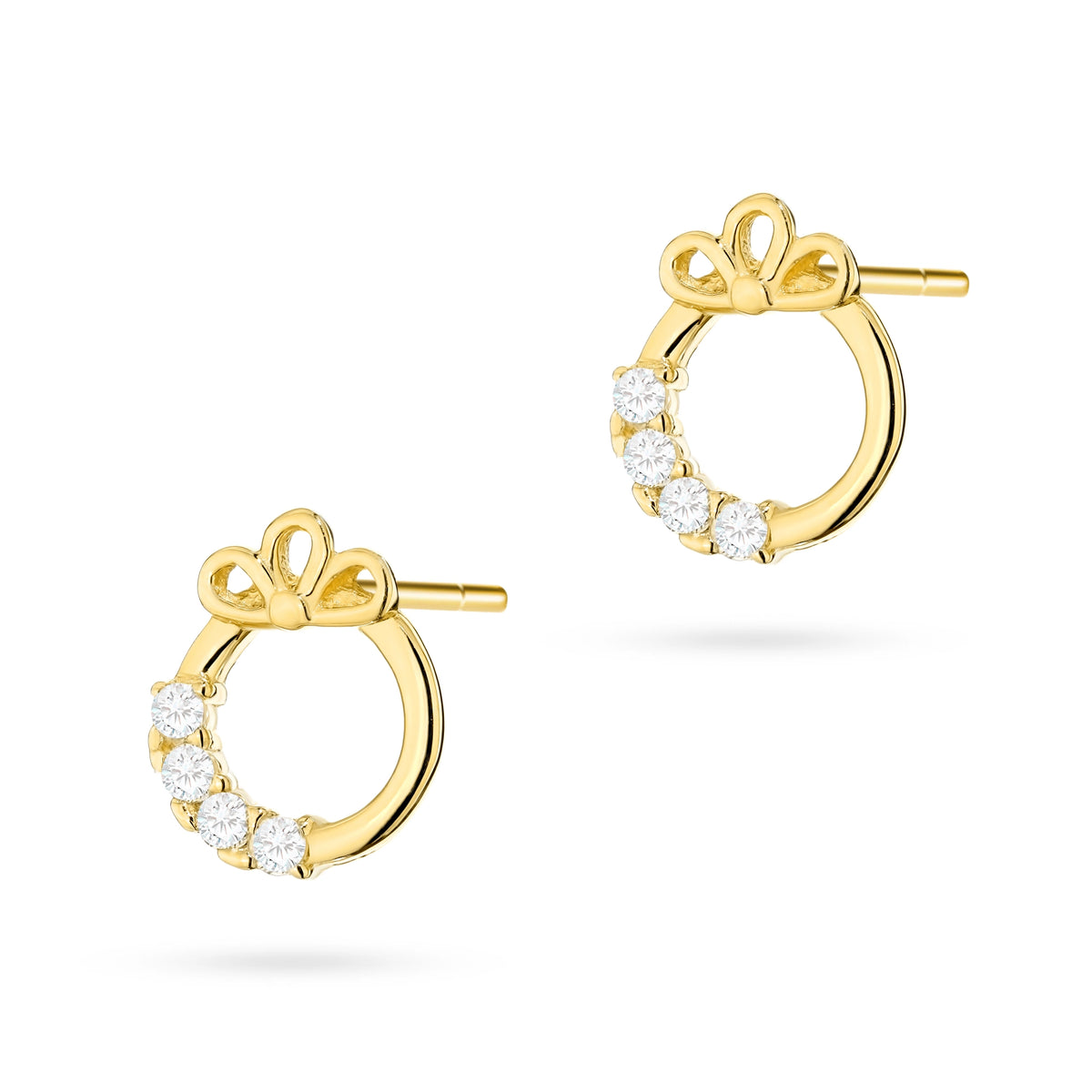 Kinder-Goldstecker-Ohrringe mit Zirkonia K474 14K 585 B