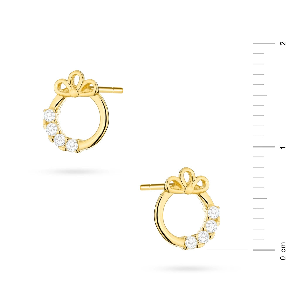 Kinder-Goldstecker-Ohrringe mit Zirkonia K474 14K 585 B