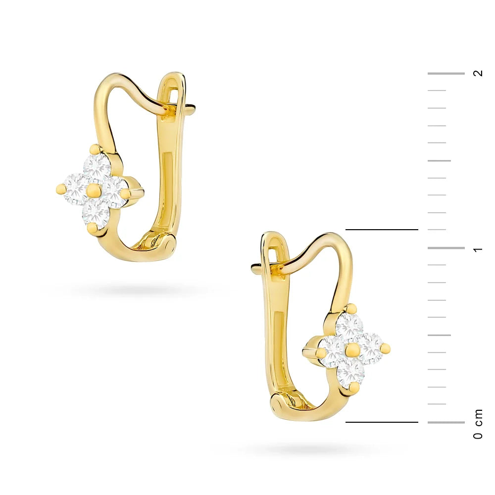 Kinder-Gold-Ohrringe mit englischem Verschluss und Zirkonia K478 333