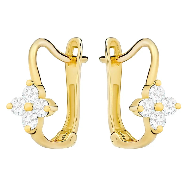 Kinder-Gold-Ohrringe mit englischem Verschluss und Zirkonia K478 333