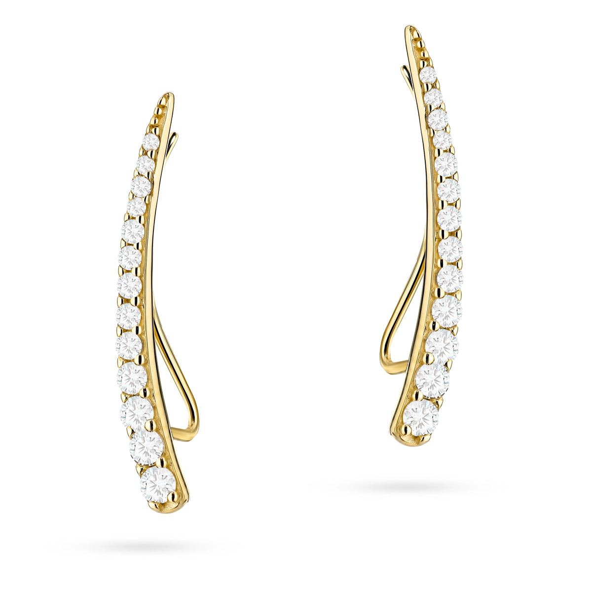 goldenes Ohrklemmschmuckstück mit Zirkonia k536 333