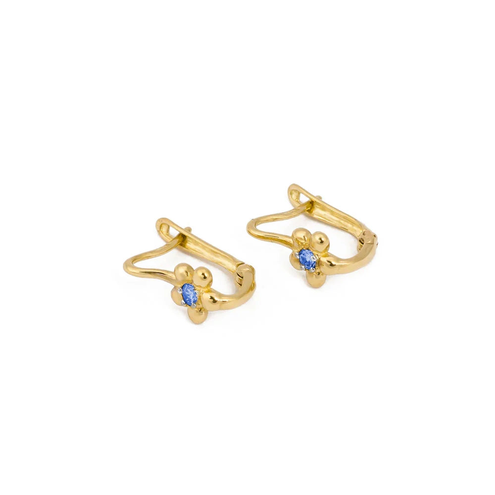 Kinder-Gold-Ohrringe mit englischem Verschluss und Zirkonia K611 14K 585