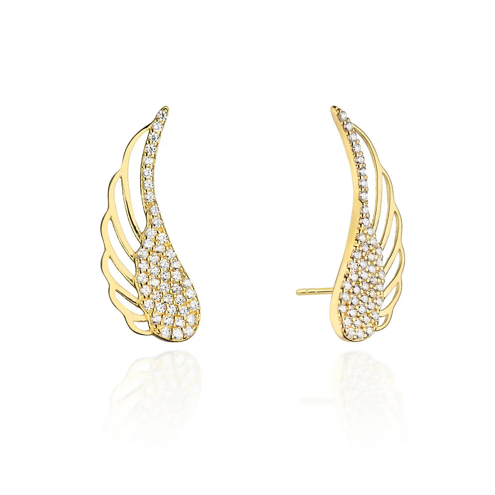 goldene Ohrstecker mit Zirkonia Boho k639-333